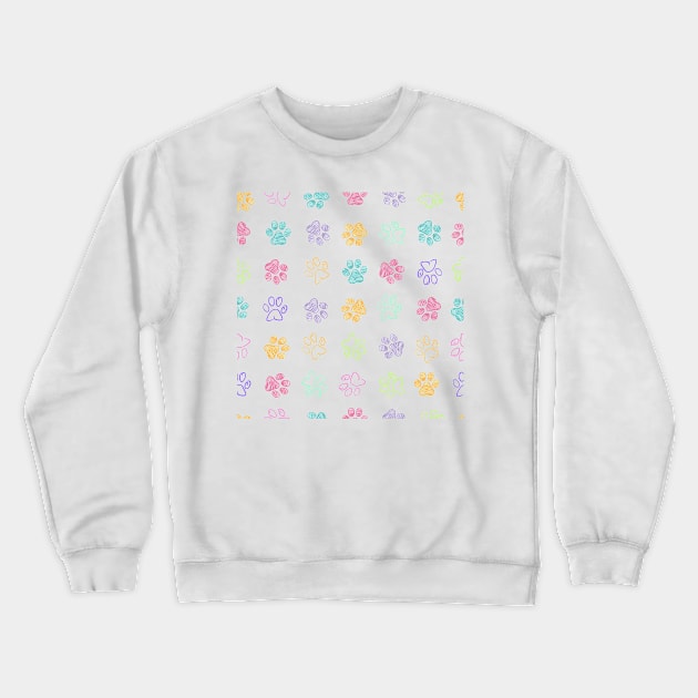 Colorful doodle paw print Crewneck Sweatshirt by GULSENGUNEL